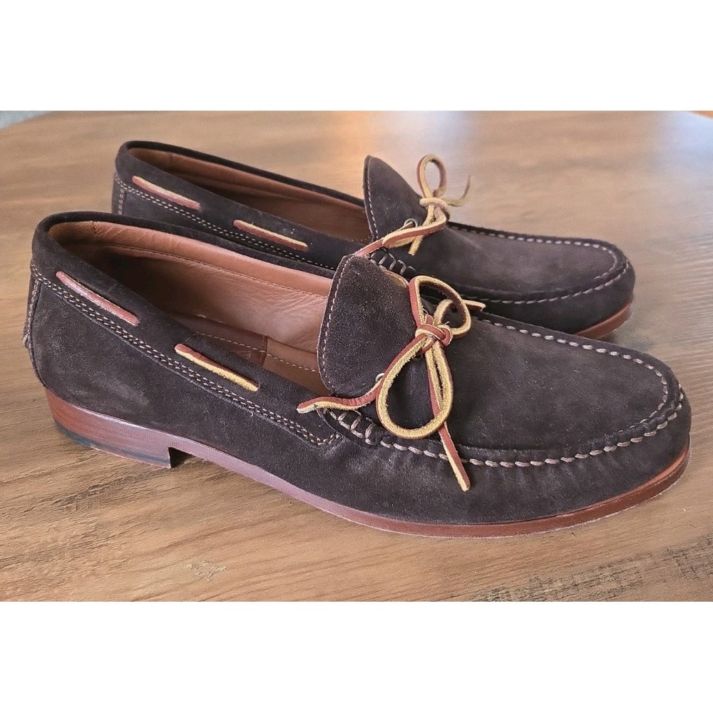 H.S.Trask Sullivan Men's Loafers Brown Suede Handsewn Boat Driving Shoes 10.5M